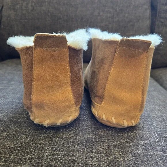 LL Bean Wicked Good Brown Suede Sheepskin Shearling Slippers Women's 8 *READ* - Picture 5 of 11